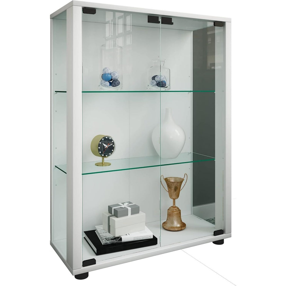 Vitrine gris authentique elegant 80 x 60 x 25 cm