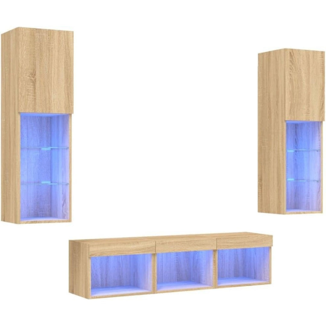 30.5 x 30 x 120 cm support mural gris avec eclairage LED