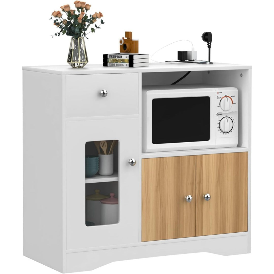Buffet en acrylique avec 2 portes et un port de chargement USB