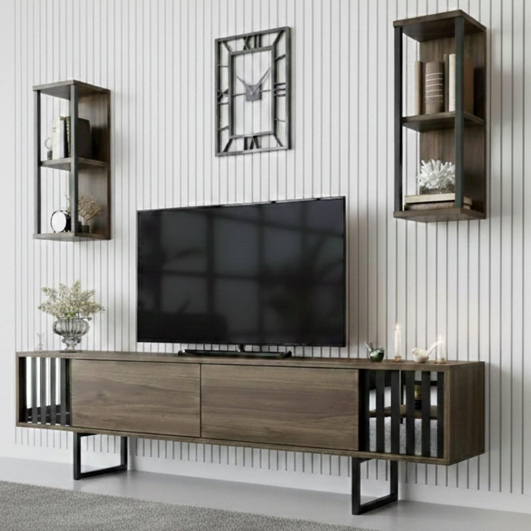 Meuble TV pratique gris