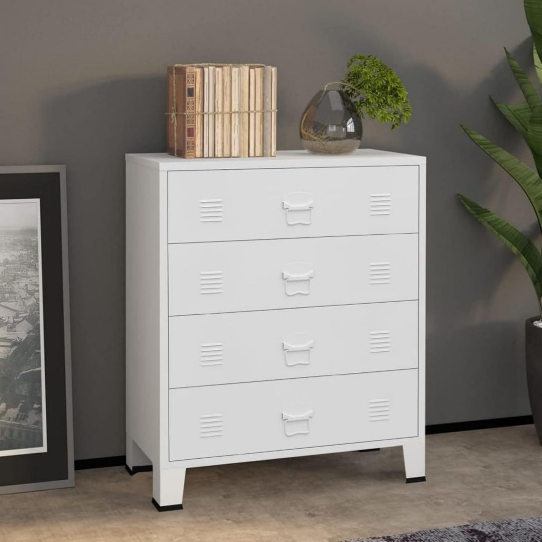 Commode Grise 4 tiroirs industrielle