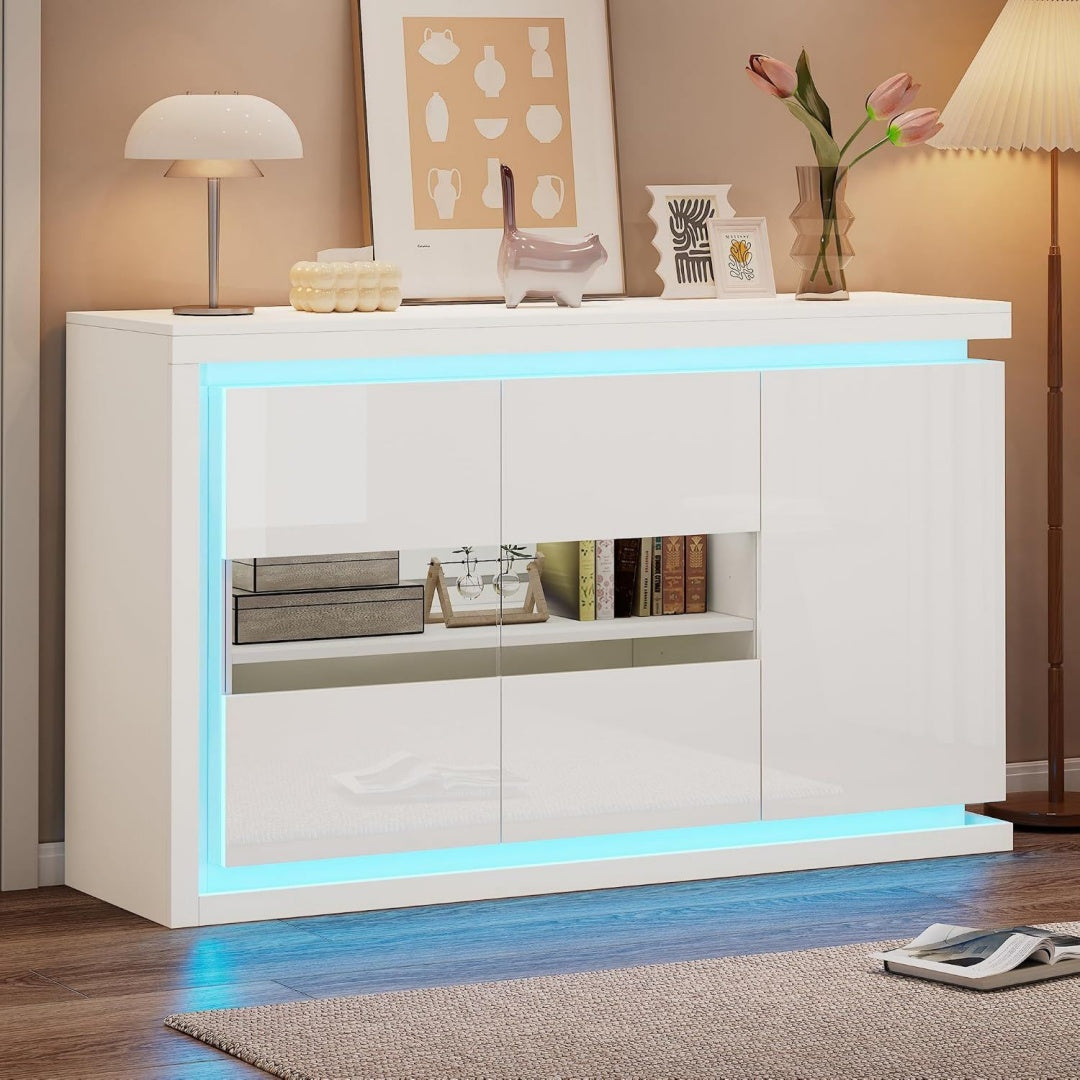 Buffet gris clair pour la chambre