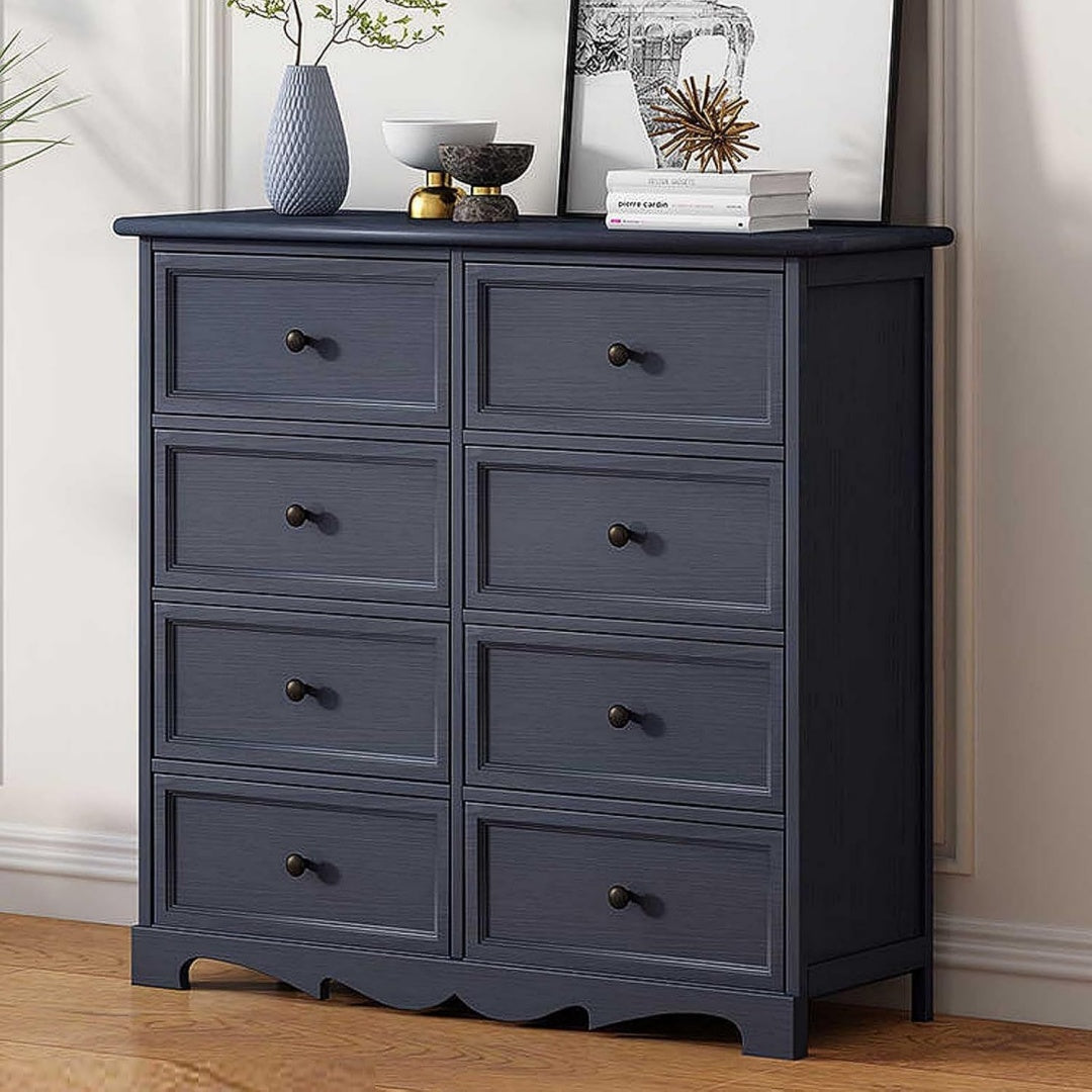 Commode gris fonce 8 tiroirs pour le salon