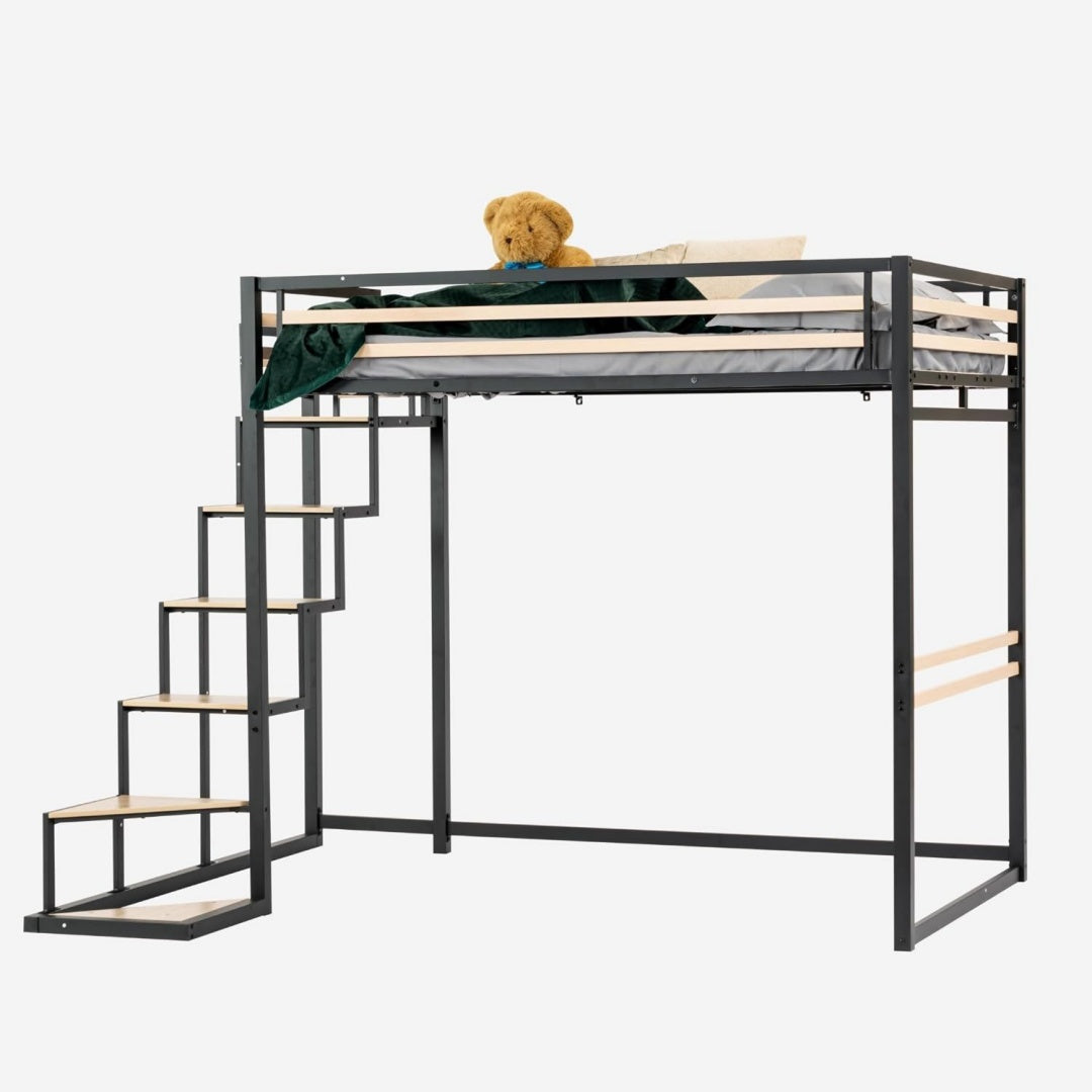 Moderne cadre de lit en chene et metal