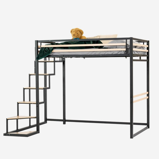 Moderne cadre de lit en chene et metal