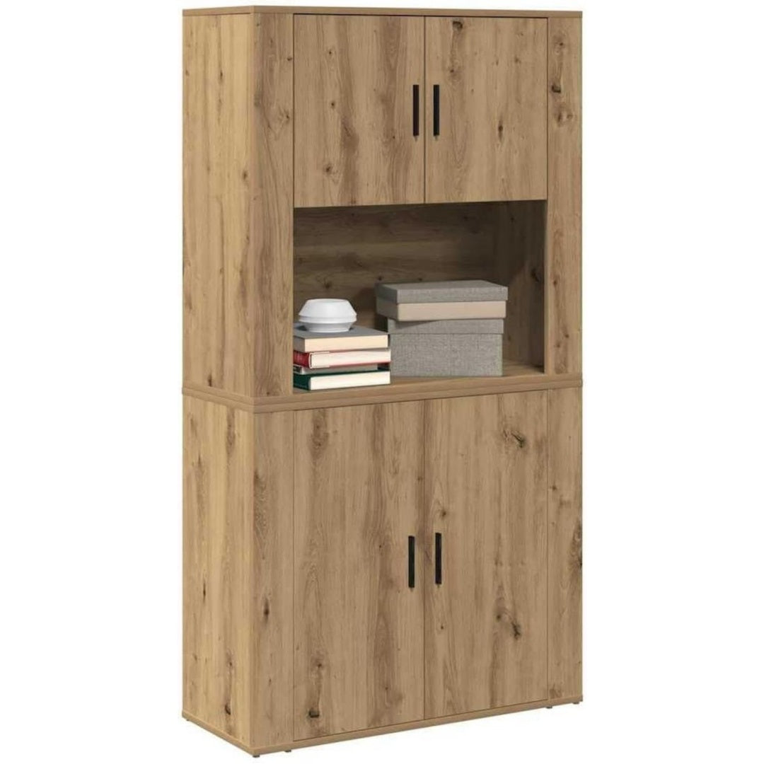 En bois d'ingenierie buffet haut marron grand espace de rangement
