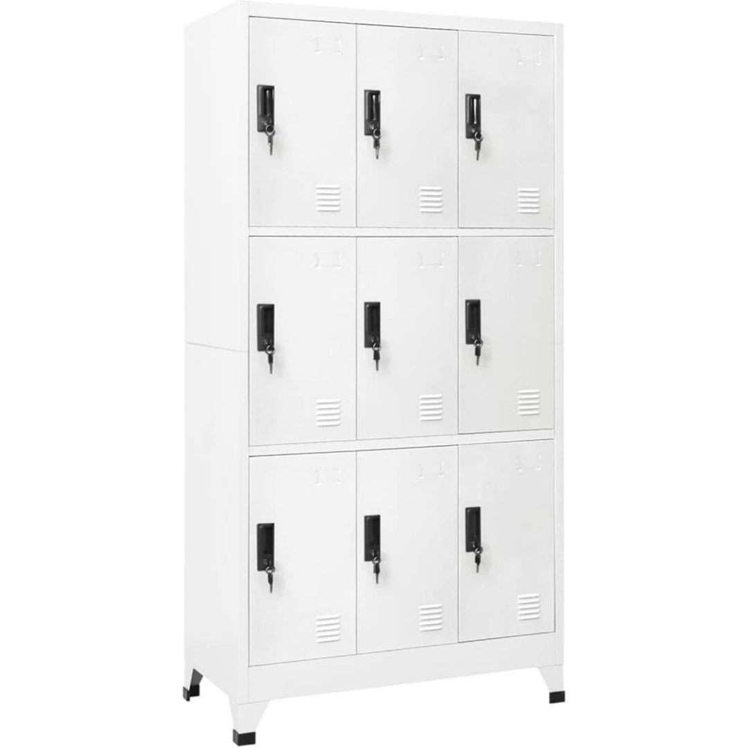 Armoire gris clair muni de 9 portes 90 x 45 x 180 cm