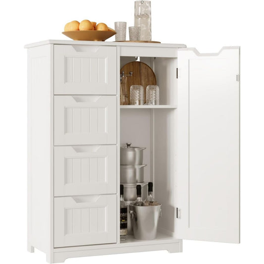Meuble de rangement gris clair, 4 tiroirs