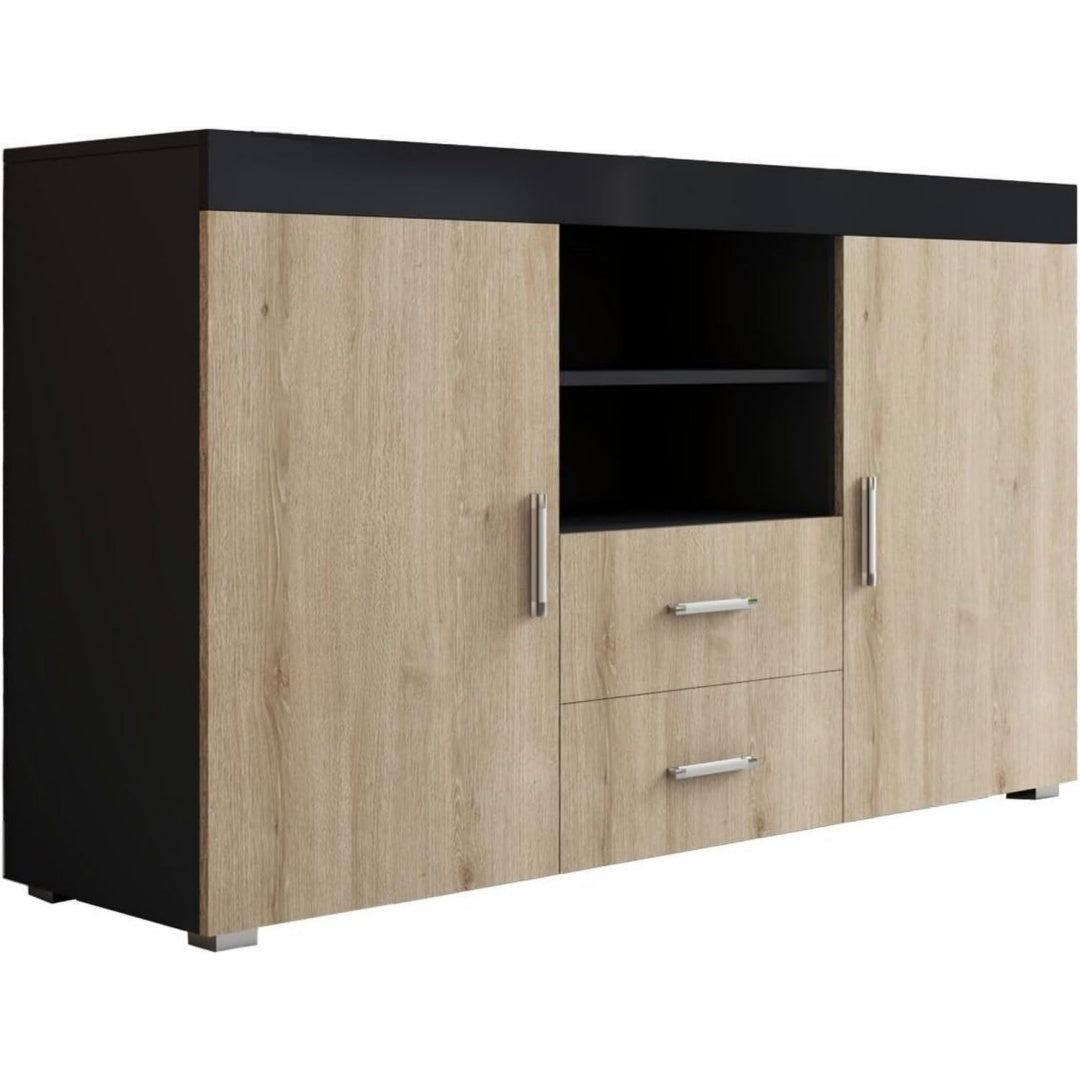 Buffet design moderne en metal marron a 2 portes