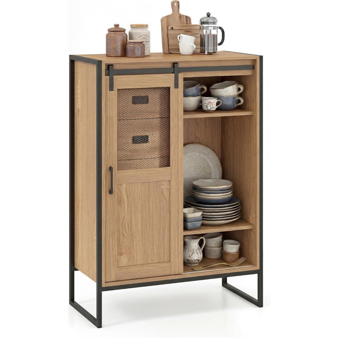 Credence marron avec prises USB, 84 x 40 x 120 cm