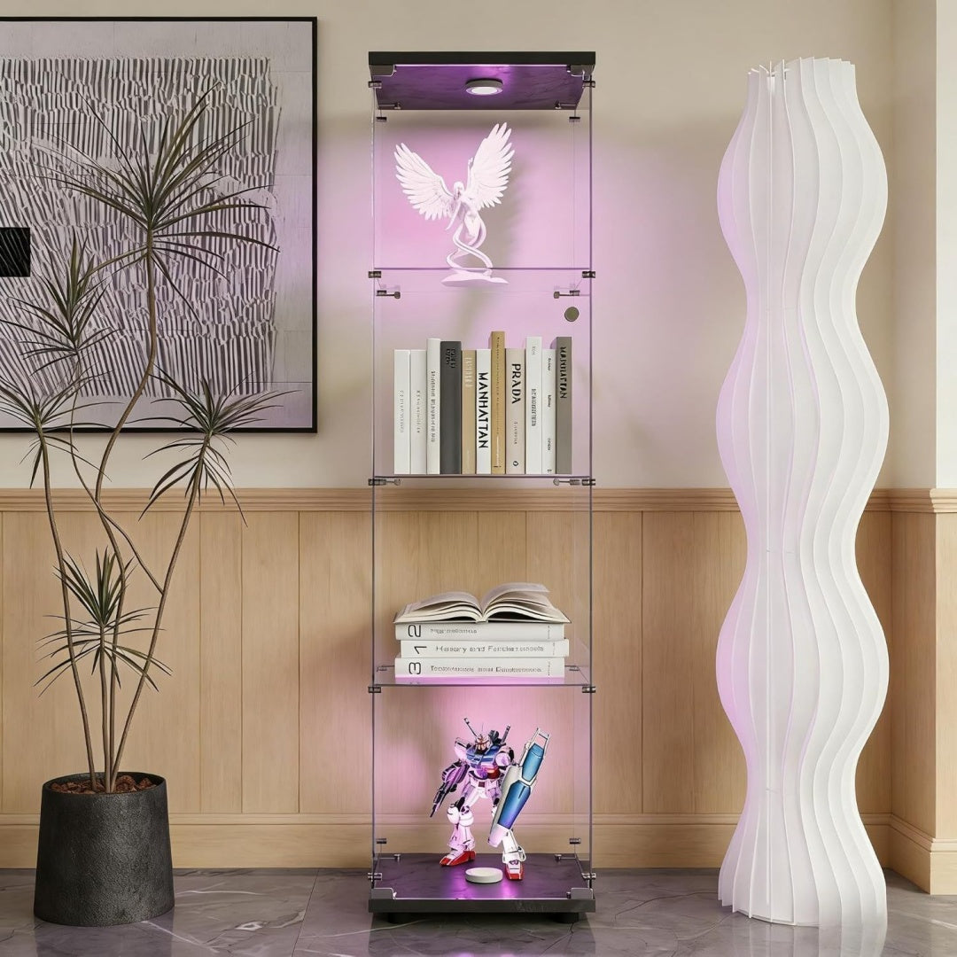 Pour sejour et plus, armoire vitree marron en panneau de particules