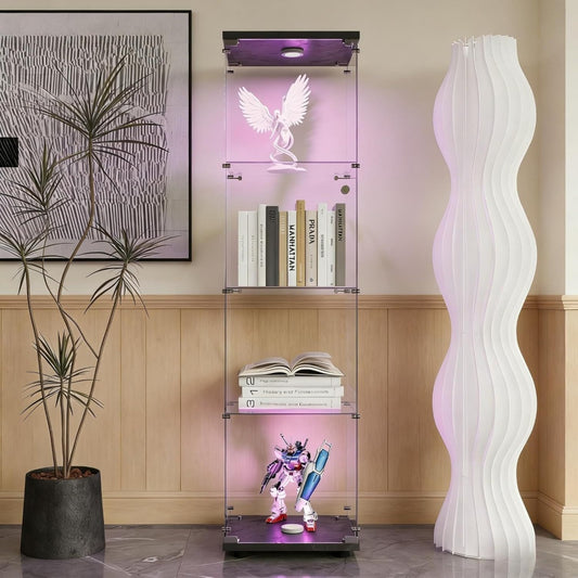 Pour sejour et plus, armoire vitree marron en panneau de particules