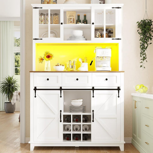 Gris clair enfilade esprit rustique, 105 x 38.4 x 180 cm