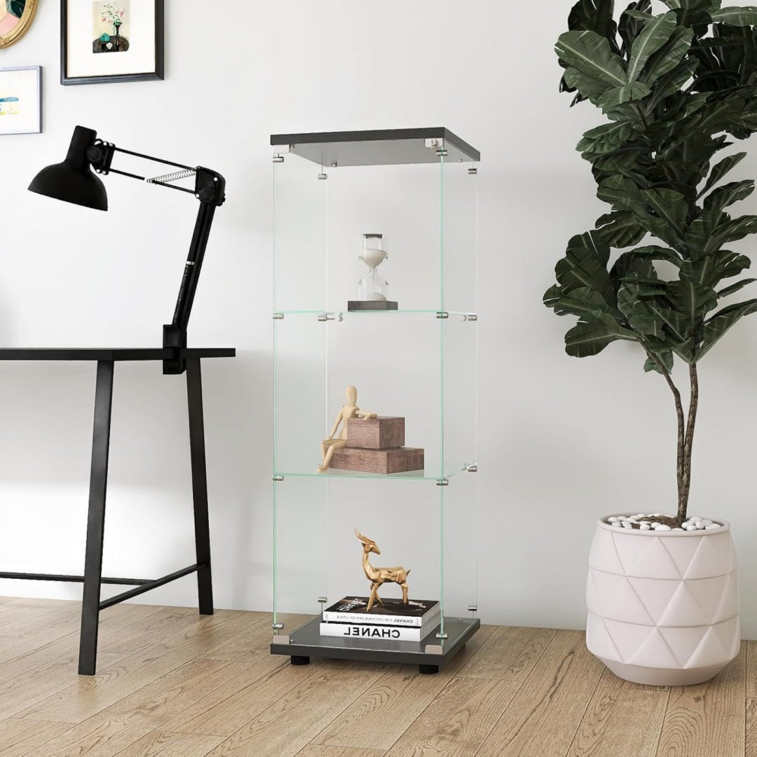 Atout multifonctionnel, vitrine dexposition gris clair en bois