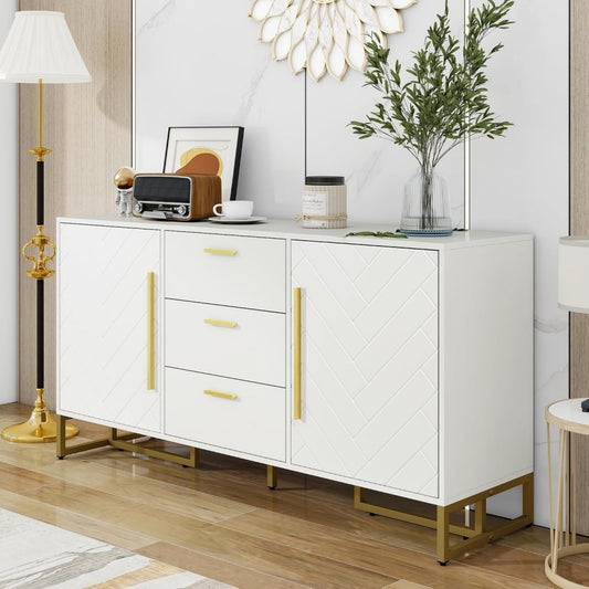 Buffet avec deux portes gris clair, conception MDF