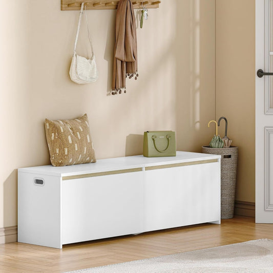 Banc de rangement gris clair style classique