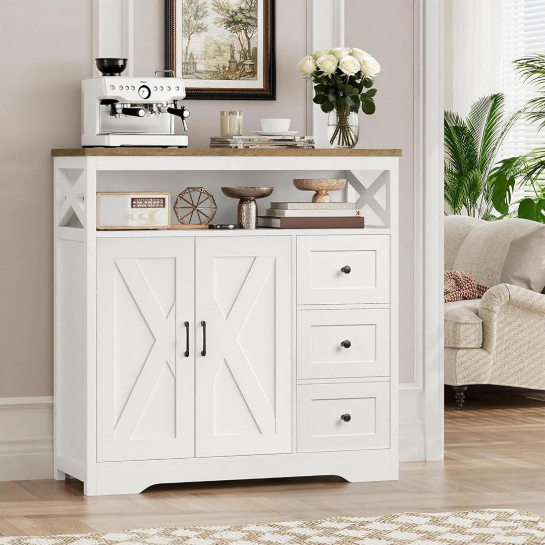 Buffet gain de place 100 x 105 cm gris clair