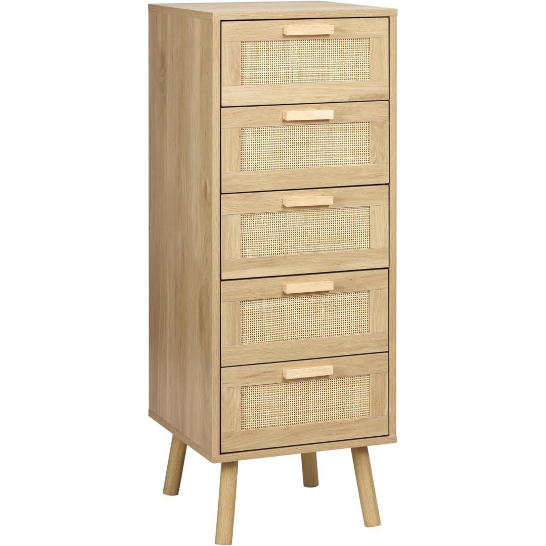 Chiffonnier marron 5 tiroirs moderne