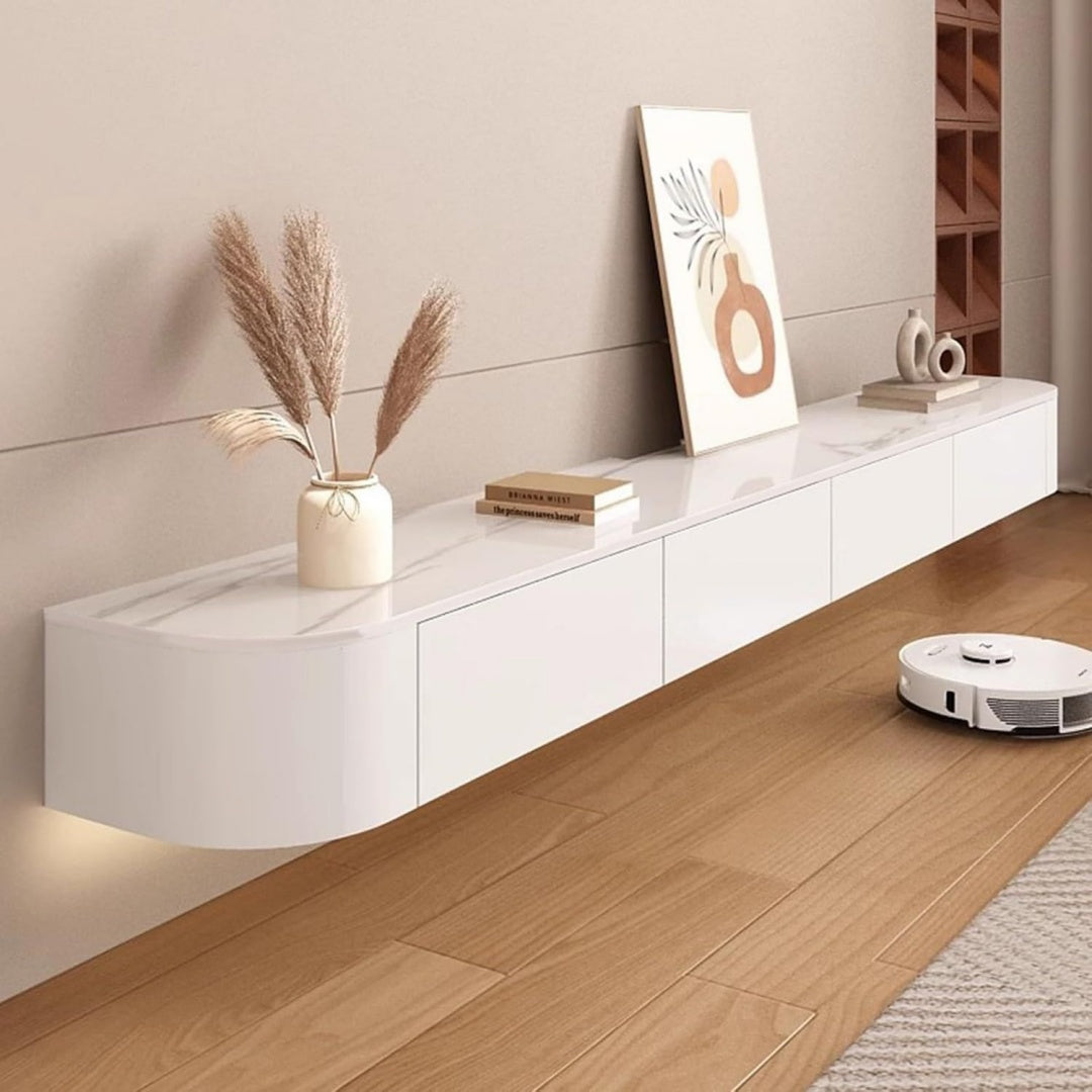Espace, console TV gris clair style moderne