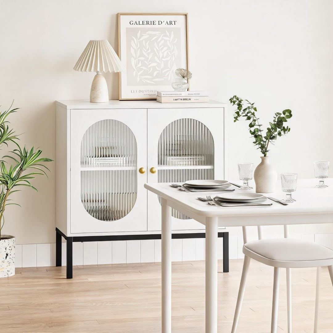 Credence gris clair 80 cm, de rangement genereux