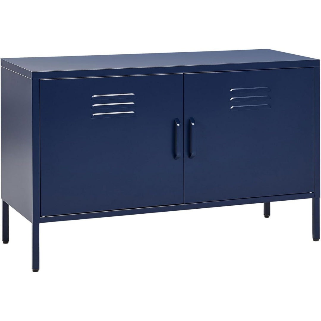 Buffet bleu fonce 2 portes verrouillable pour le bureau