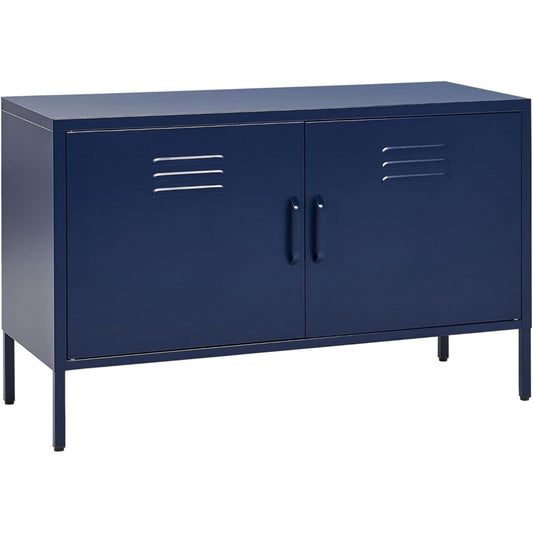 Buffet bleu fonce 2 portes verrouillable pour le bureau
