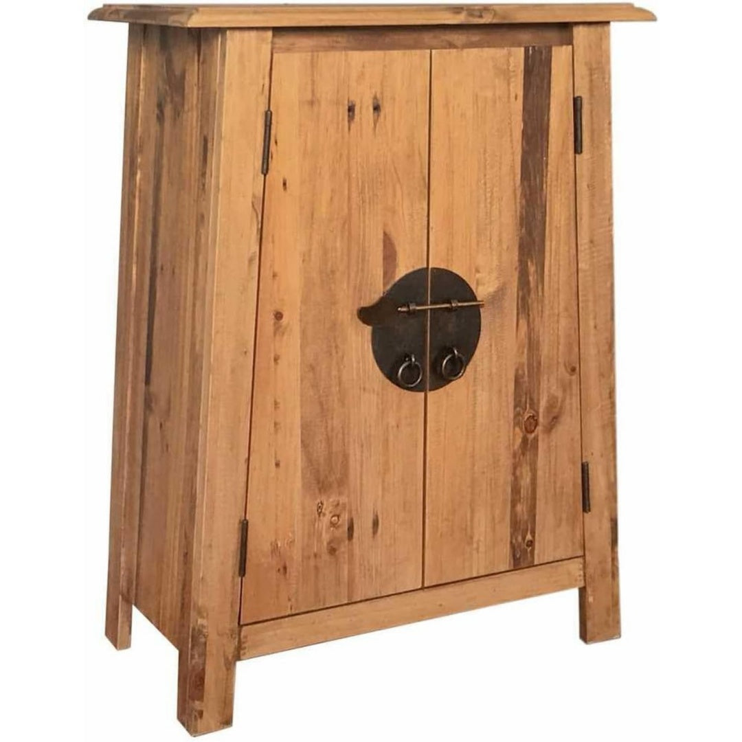 En bois massif, bahut sur pied orange style rustique
